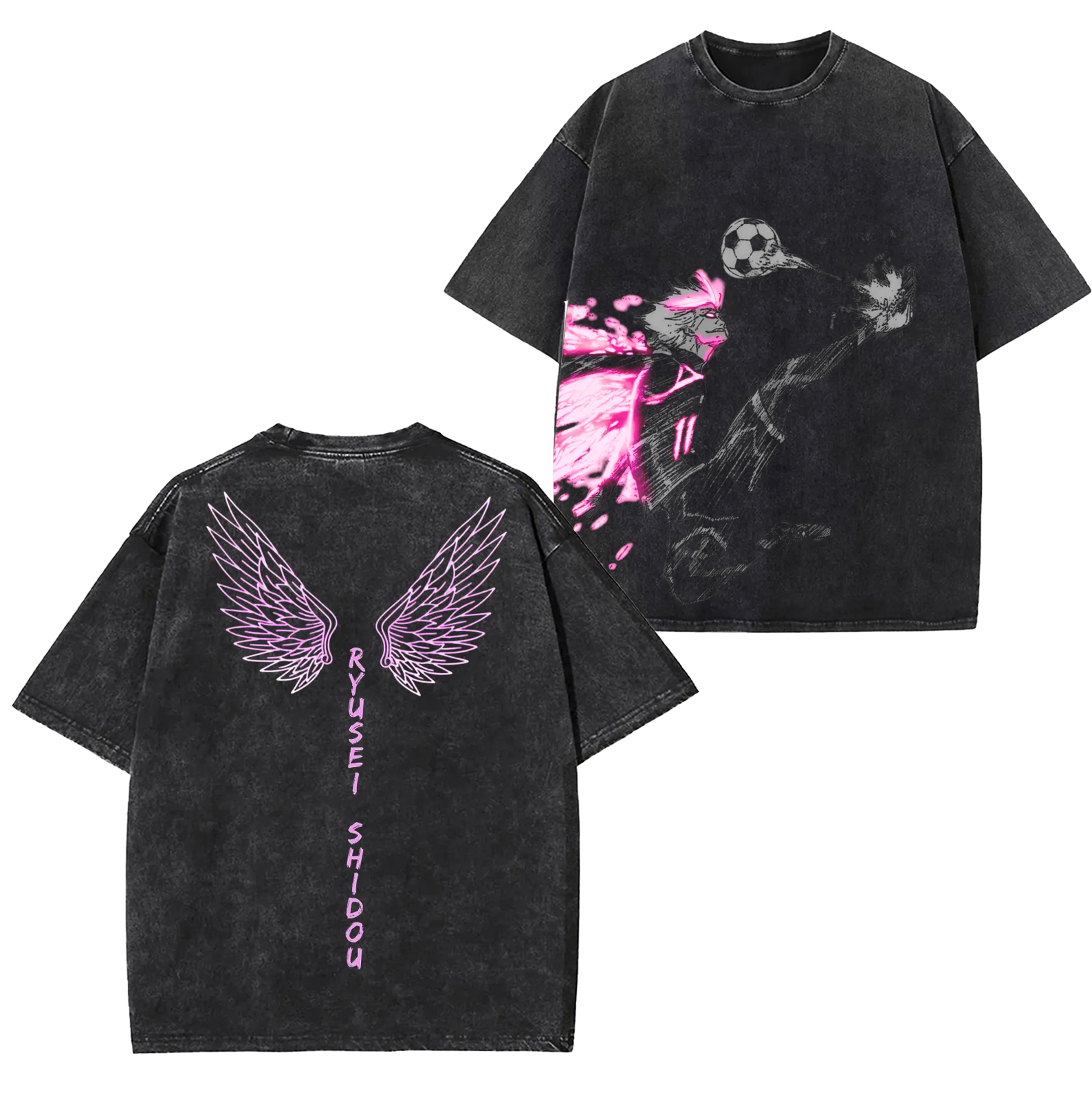 Camiseta lavada unisex del anime Blue Lock