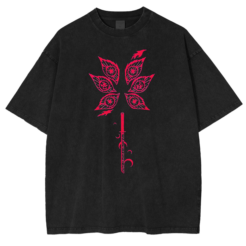 Kokushibo Demon Slayer Anime Unisex Washed T-Shirt