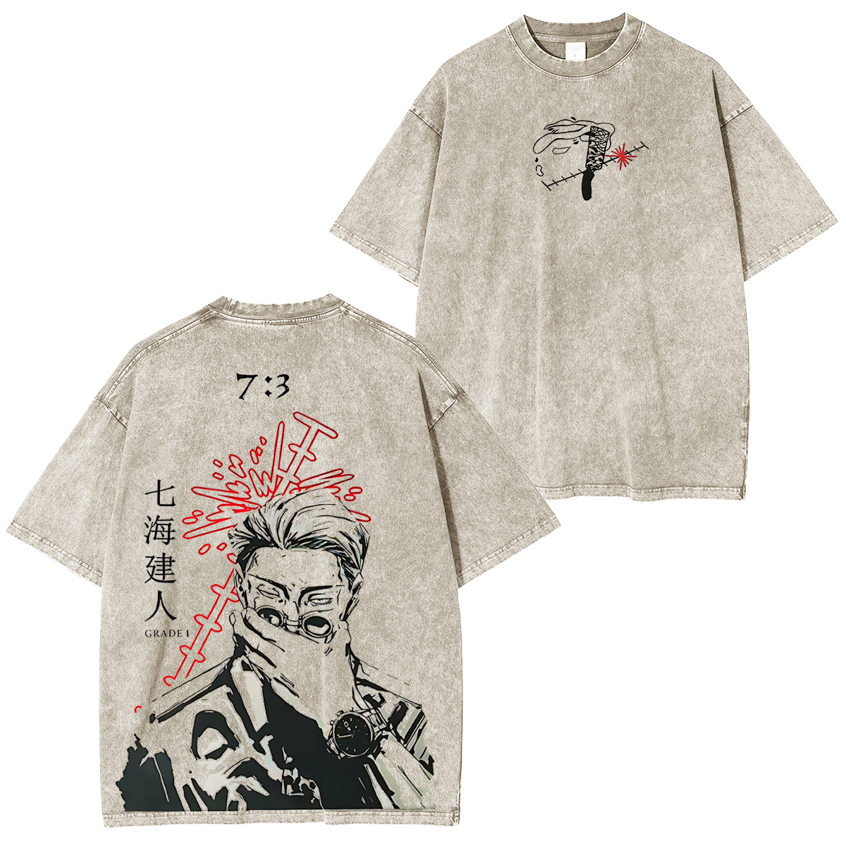 Nanami,Jujutsu Kaisen Anime Washed Unisex T-Shirt