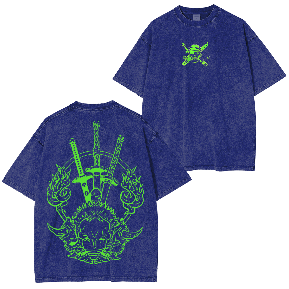 Ronoa Zoro One Piece Anime Unisex Washed T-Shirt