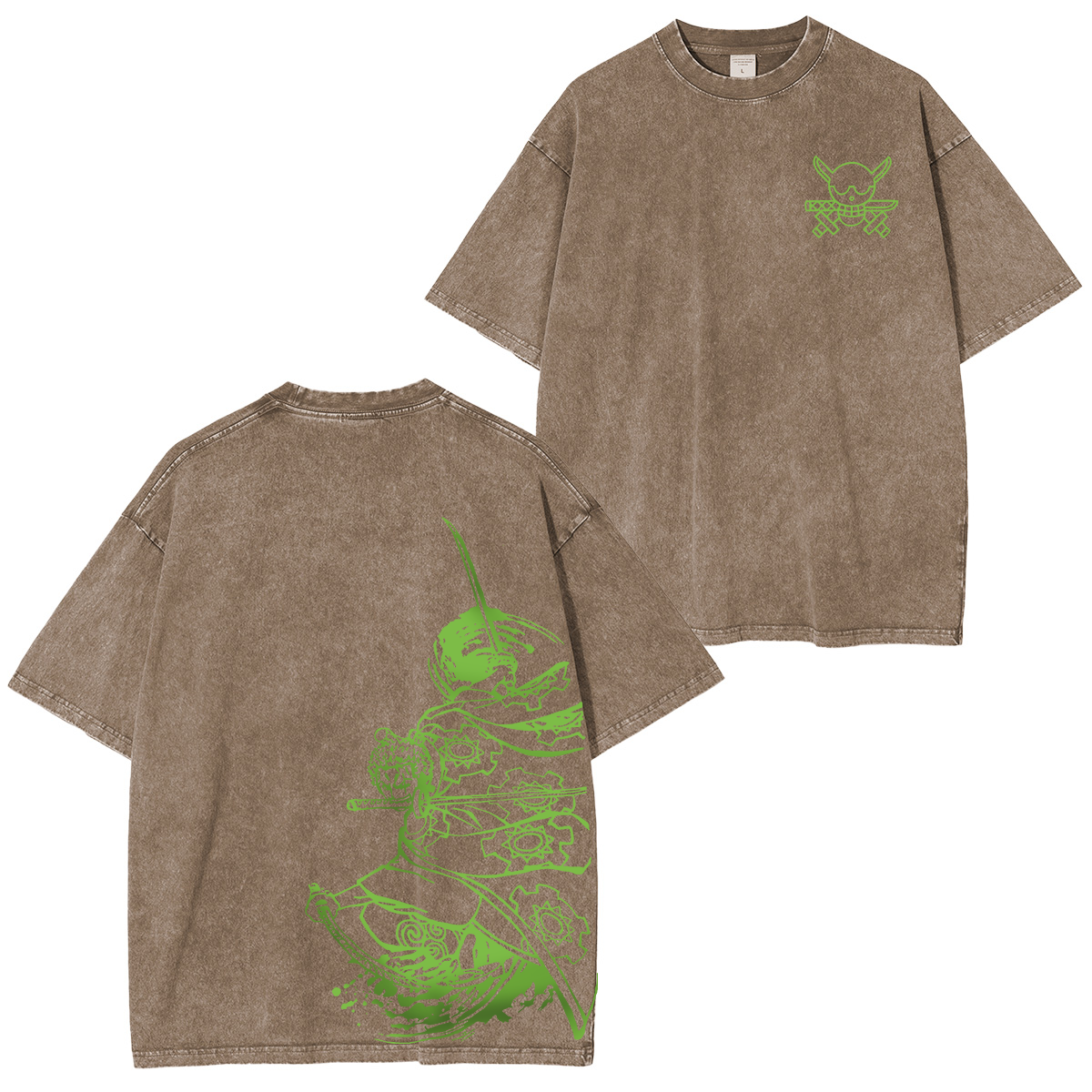 Ronoa Zoro One Piece Anime Unisex Washed T-Shirt