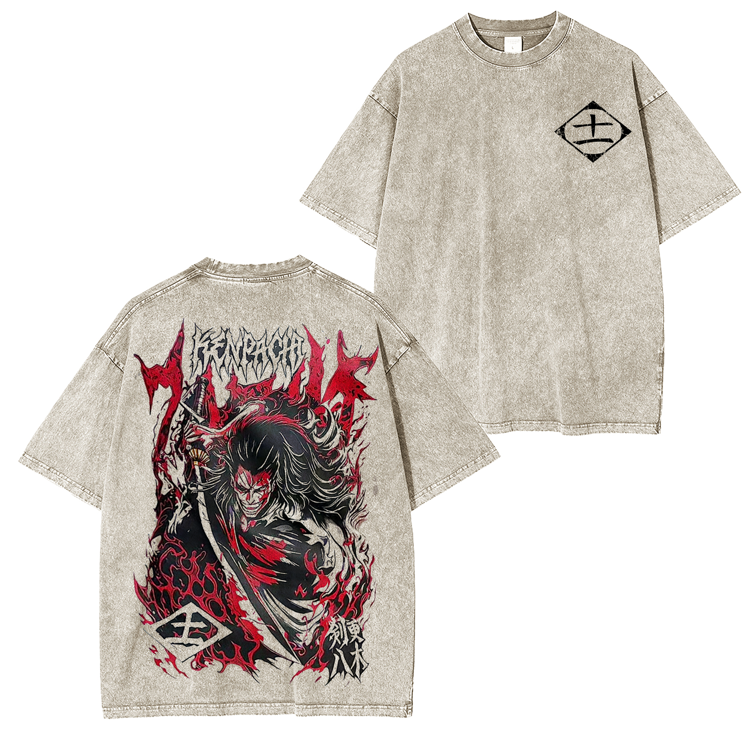 Kenpachi Zaraki ,Bleach Anime Washed T-shirt/Crewneck/Hoodie
