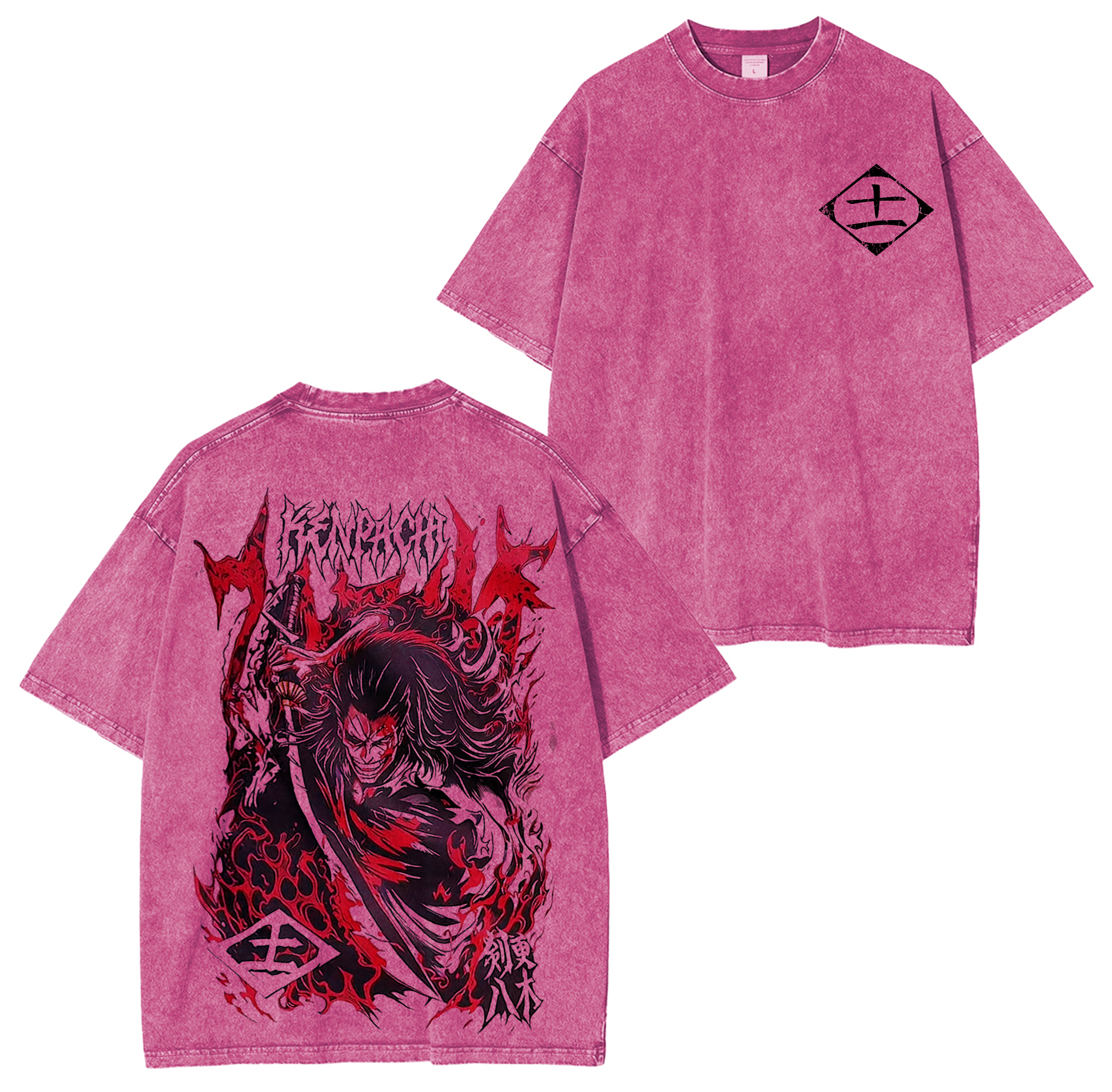 Kenpachi Zaraki ,Bleach Anime Washed T-shirt/Crewneck/Hoodie