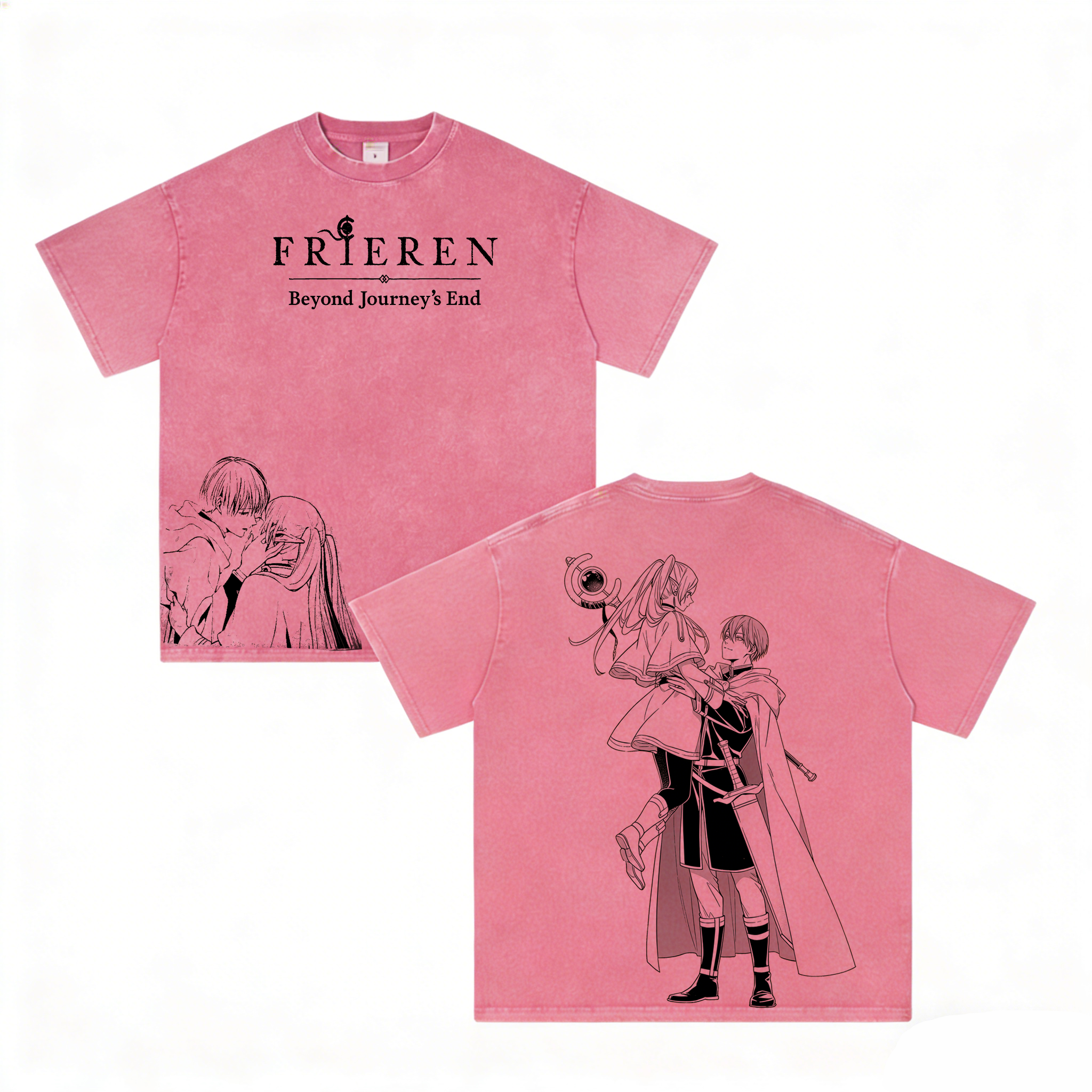 Frieren Anime T-shirt/Col ras du cou/Sweat à capuche délavé