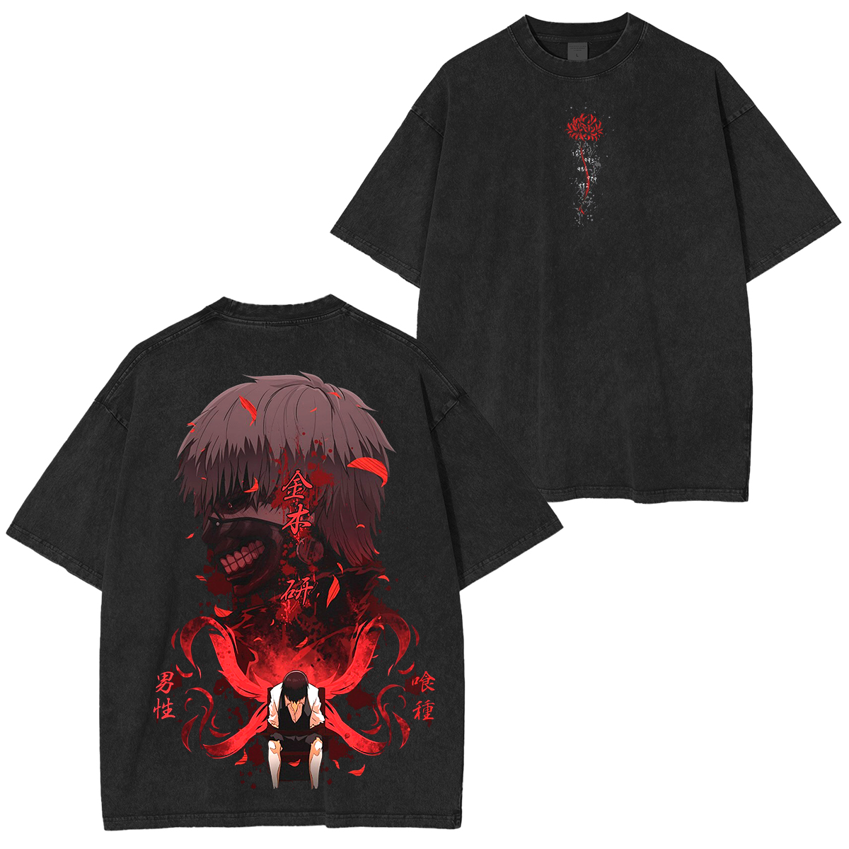 Camiseta unisex lavada Ken Kaneki, Tokyo Ghoul Anime