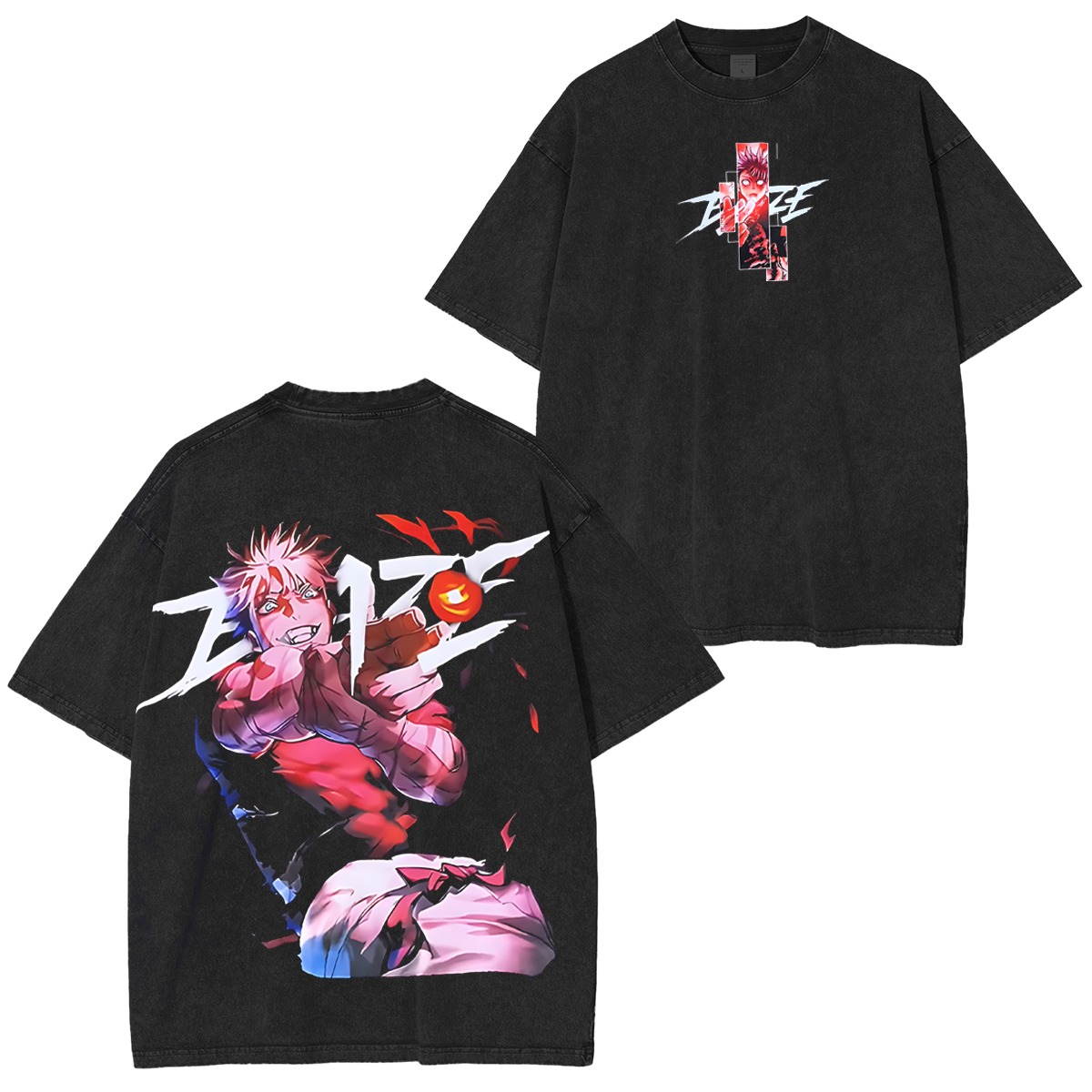 T-shirt unisexe lavé Anime Gojo Satoru, Jujutsu Kaisen