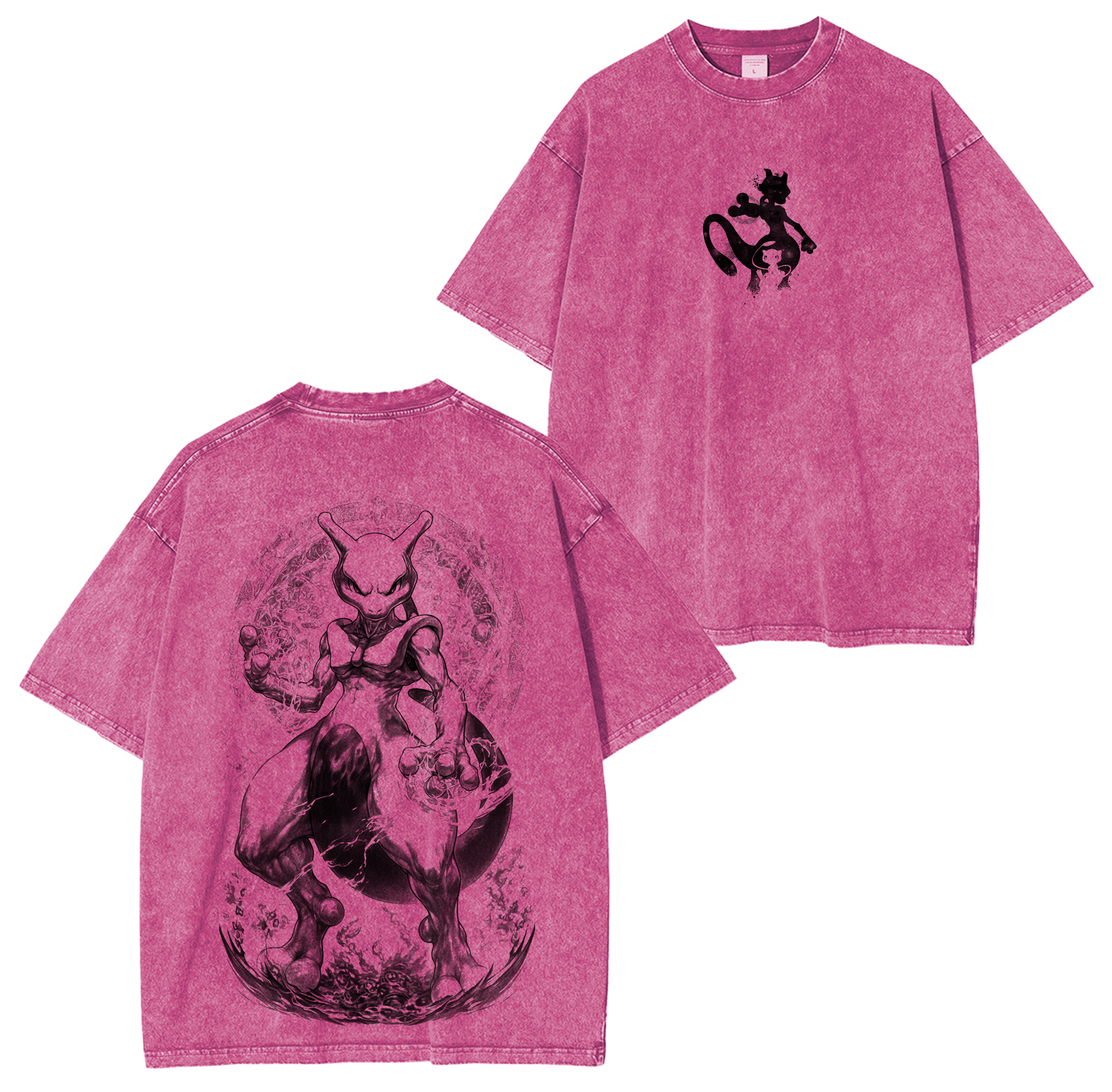 T-shirt/Sweat-shirt ras du cou/Sweat à capuche Mewtwo Psychic X PKM Legend motif vieilli