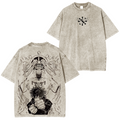 T-shirt unisexe délavé Megumi & Mahoraga, anime Jujutsu Kaisen