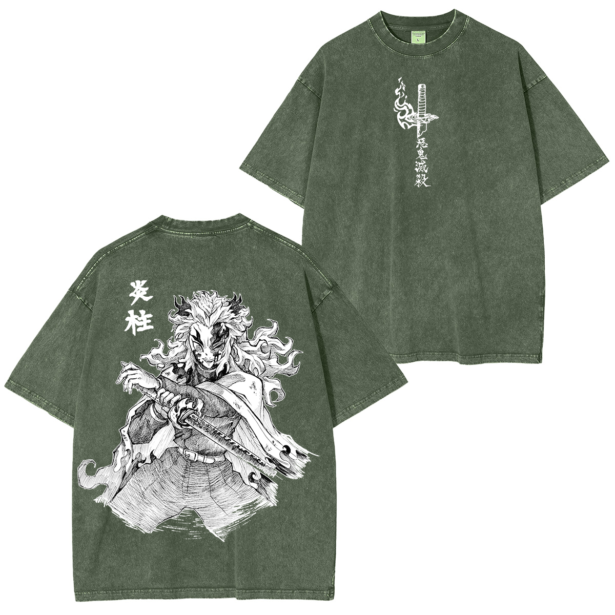 Rengoku Kyojuro,Demon Slayer Anime Unisex Washed T-Shirt