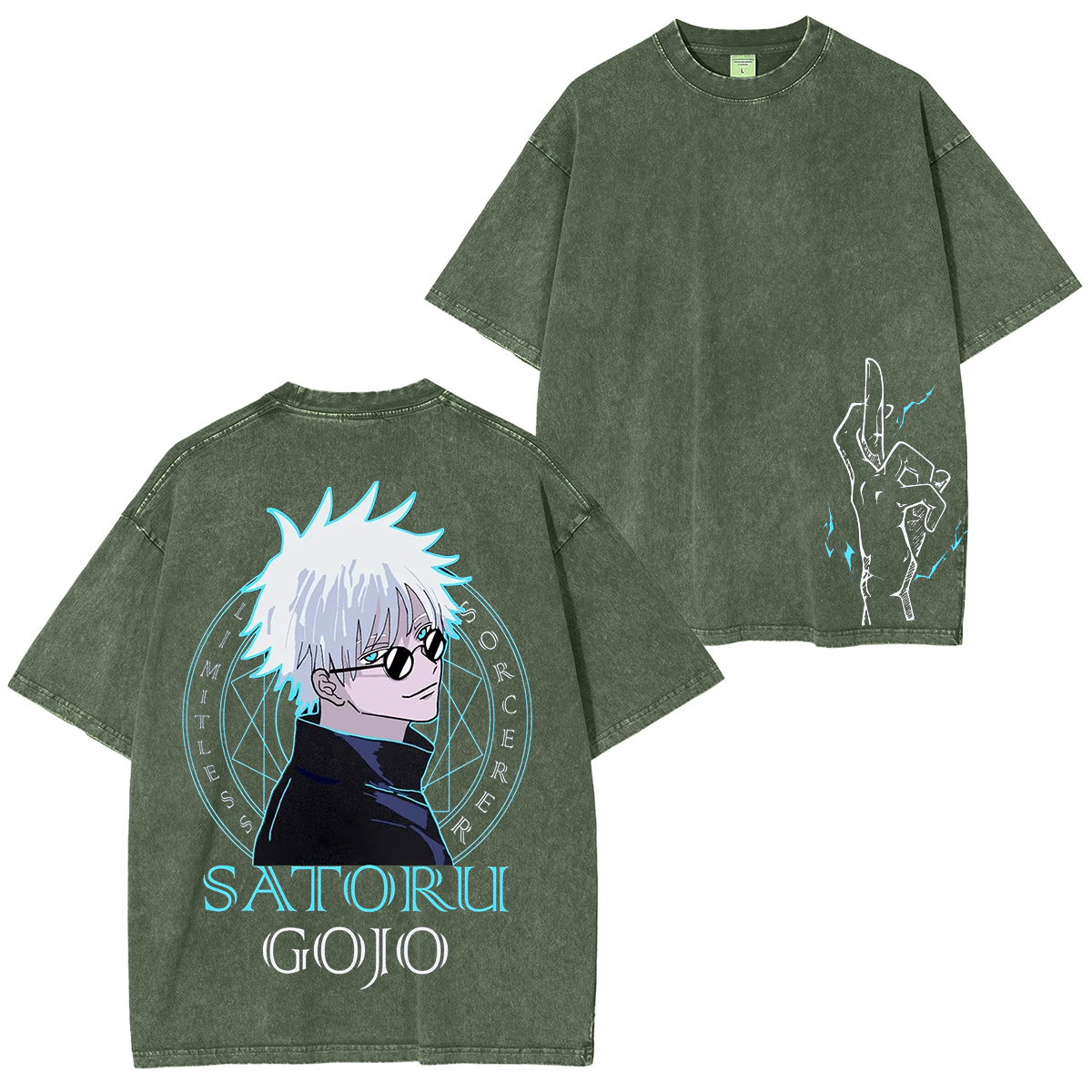 T-shirt unisexe Satoru Gojo, Jujutsu Kaisen Anime délavé