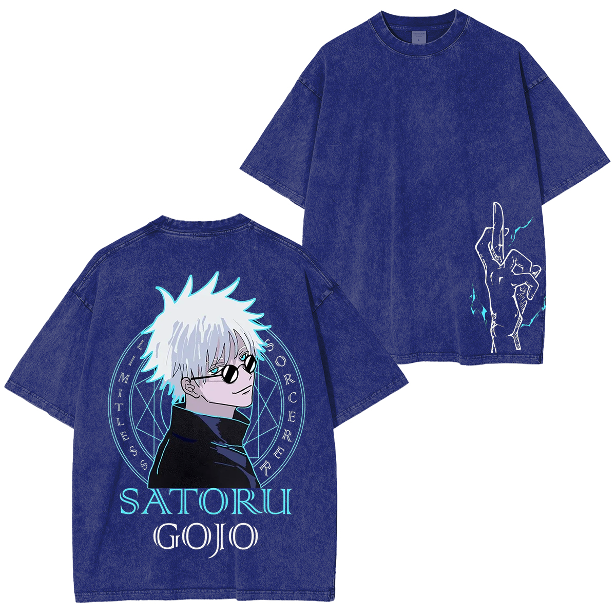T-shirt unisexe Satoru Gojo, Jujutsu Kaisen Anime délavé