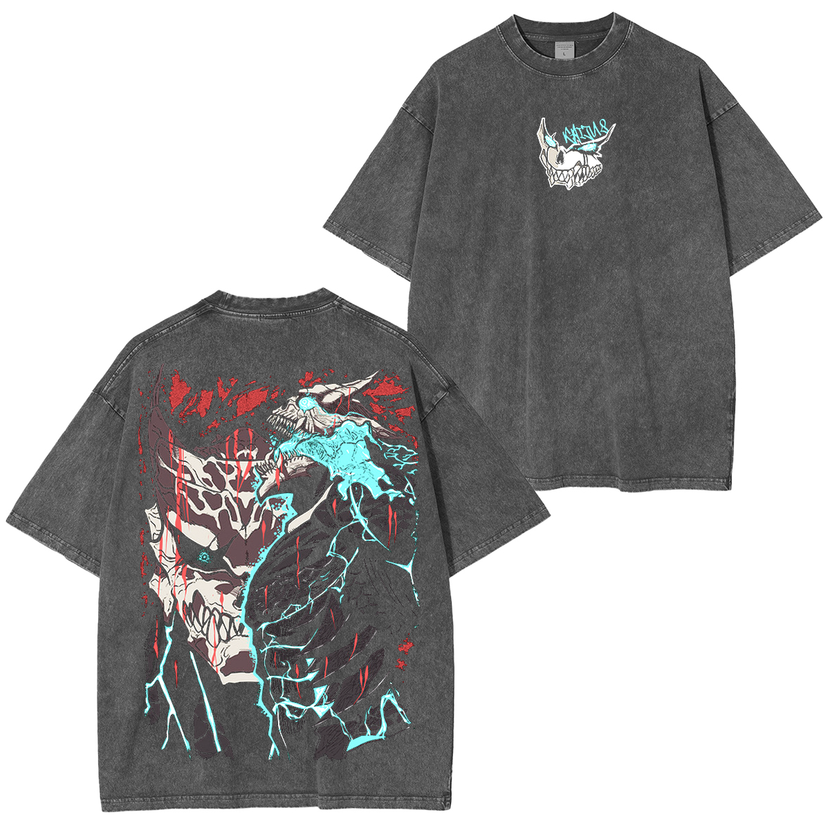 Camiseta lavada unisex de anime de Kaiju No. 8