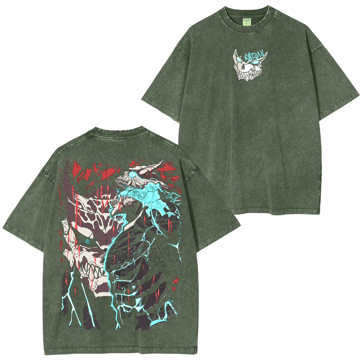 Camiseta lavada unisex de anime de Kaiju No. 8