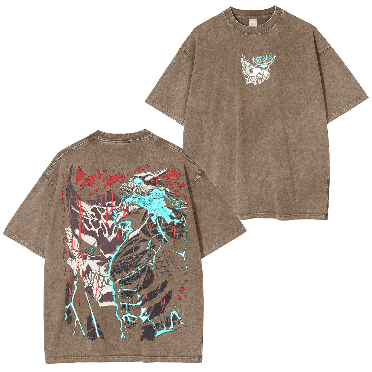 Camiseta lavada unisex de anime de Kaiju No. 8