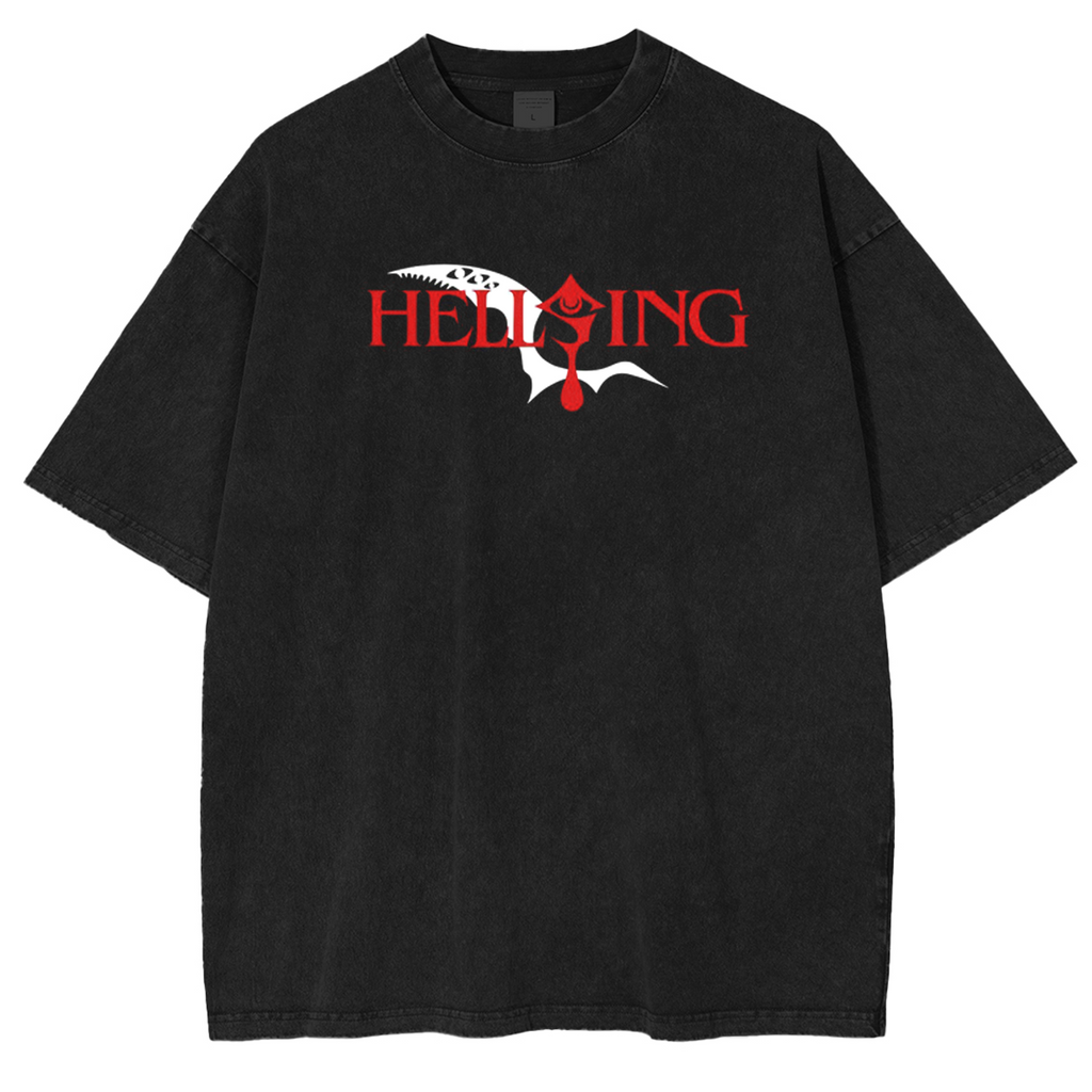 T-shirt unisexe délavé Hellsing Anime