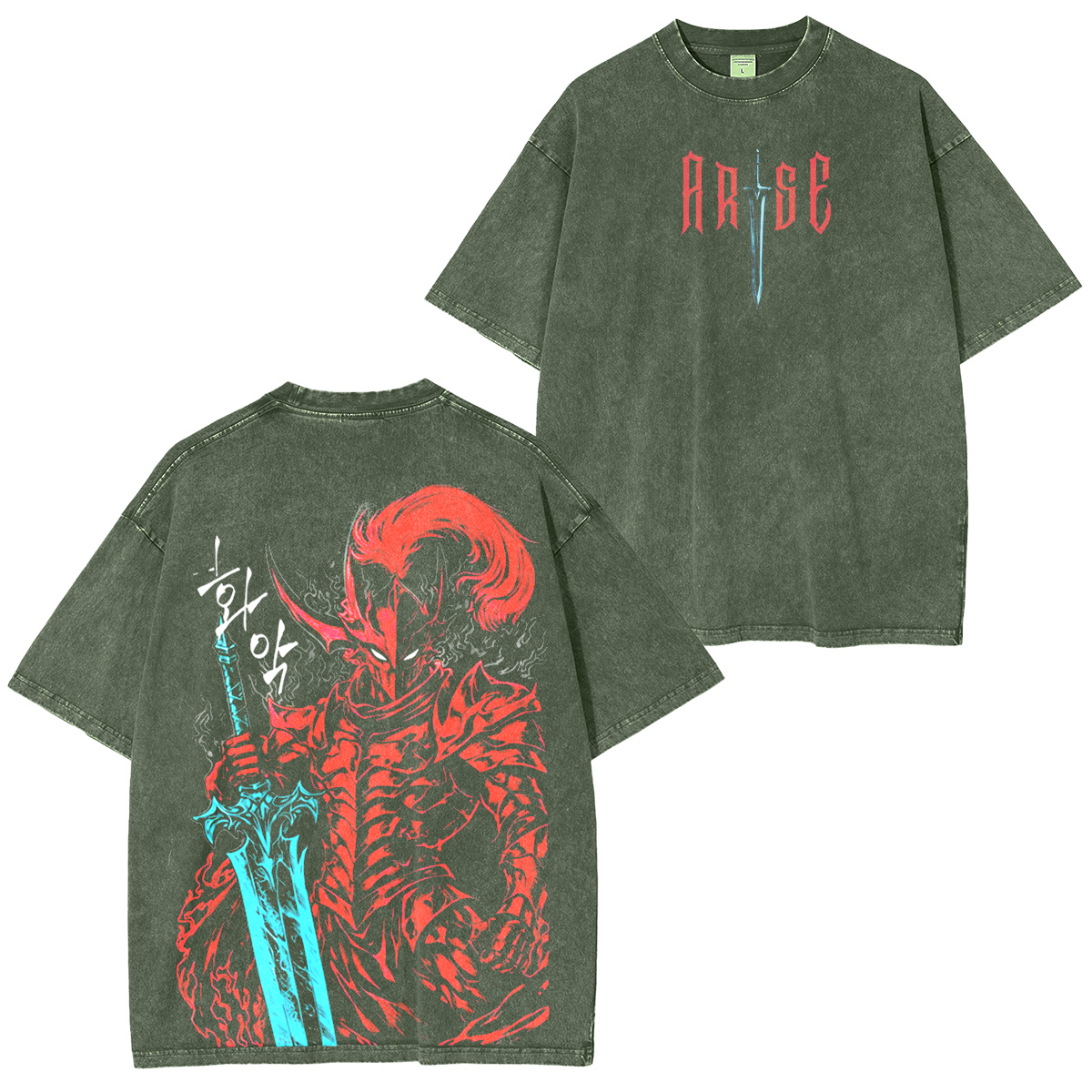 Igris, Vintage Solo Leveling  Anime Washed T-shirt/Crewneck/Hoodie