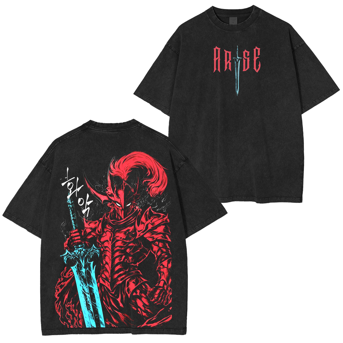 Igris, Vintage Solo Leveling  Anime Washed T-shirt/Crewneck/Hoodie