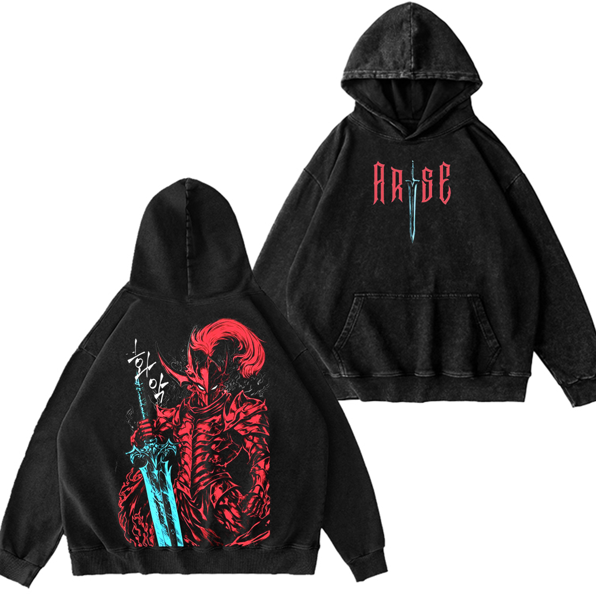 Igris, Vintage Solo Leveling  Anime Washed T-shirt/Crewneck/Hoodie