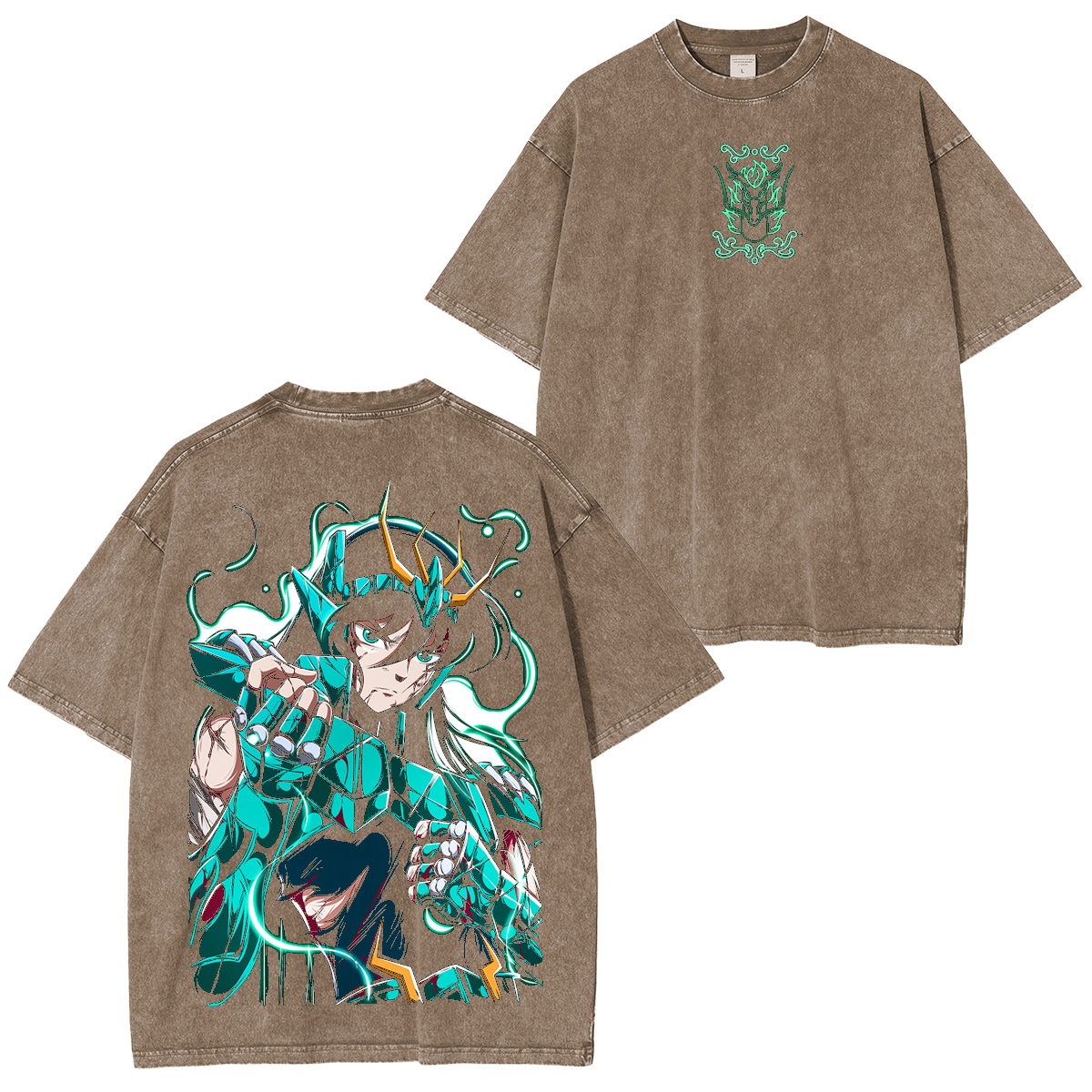 Shiryu Dragón, camiseta/sudadera/capucha lavada de anime de Saint Seiya