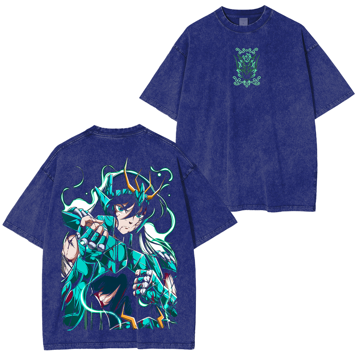 Shiryu Dragón, camiseta/sudadera/capucha lavada de anime de Saint Seiya