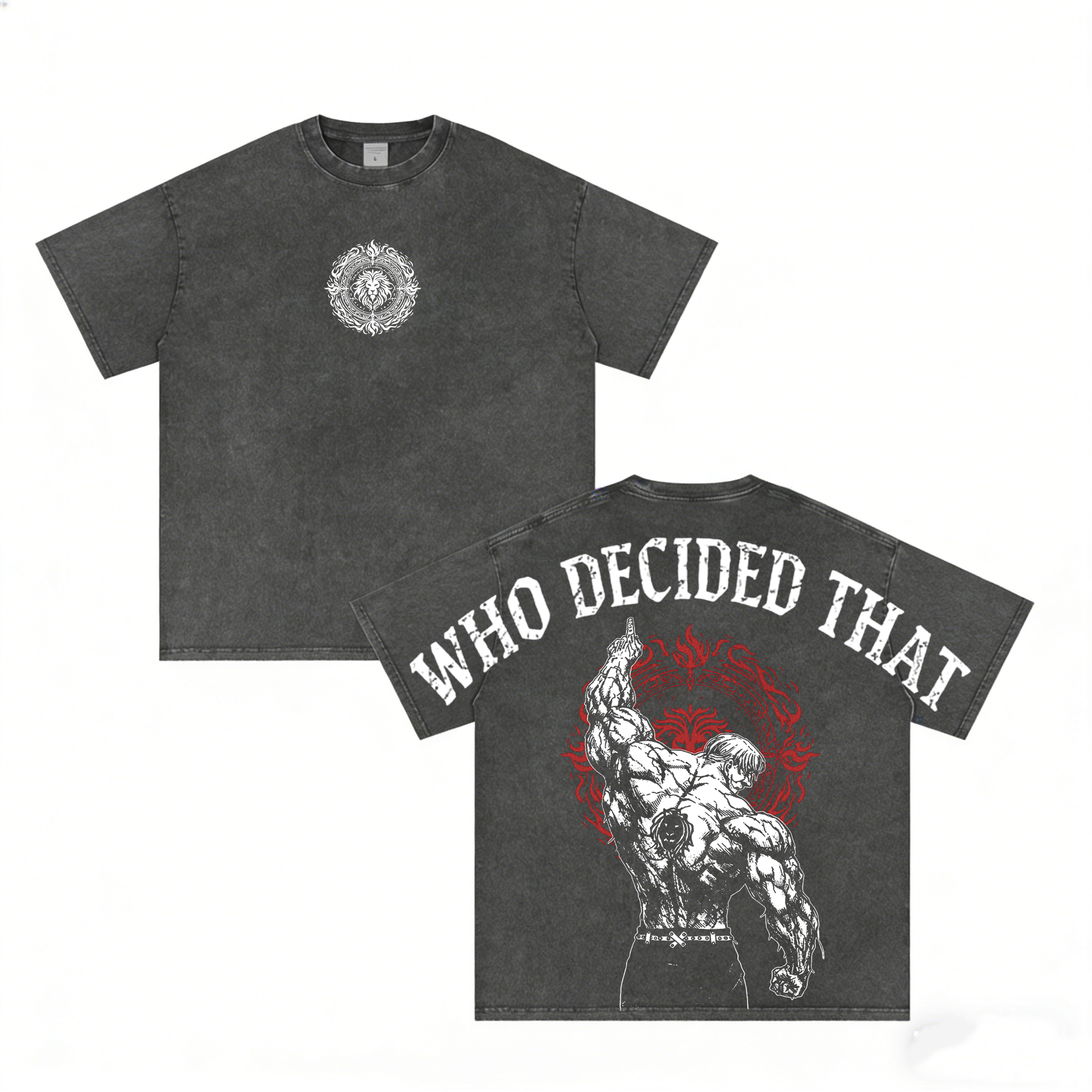 Who Decided That? Escanor Anime Washed T-shirt/Crewneck/Hoodie