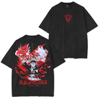 T-shirt unisexe délavé Asta Black Clover Anime Vintage