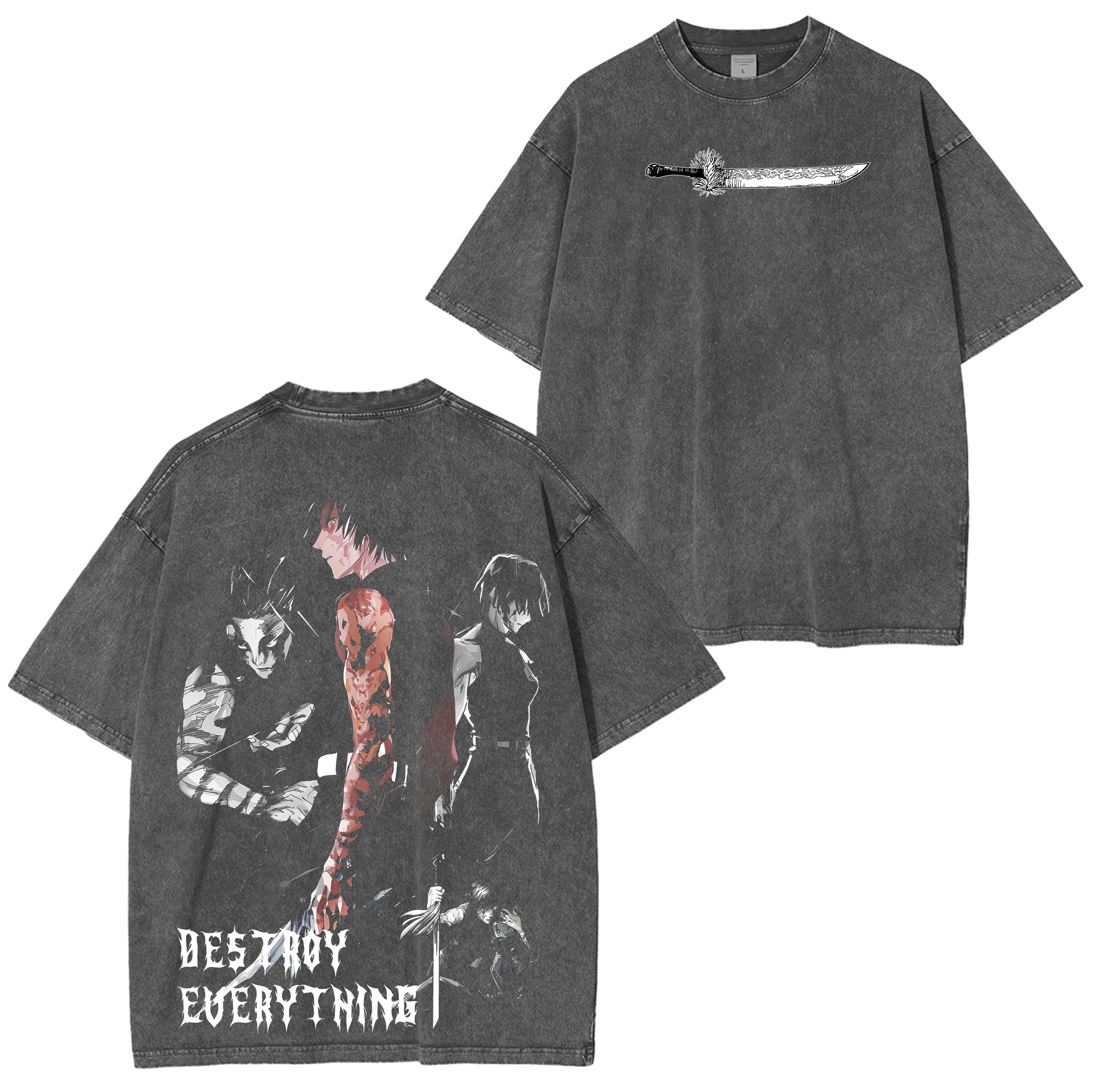 "Maki Zenzin ""Destroy Everything"" Jujutsu Kaisen Anime Washed T-shirt/Crewneck/Hoodie"