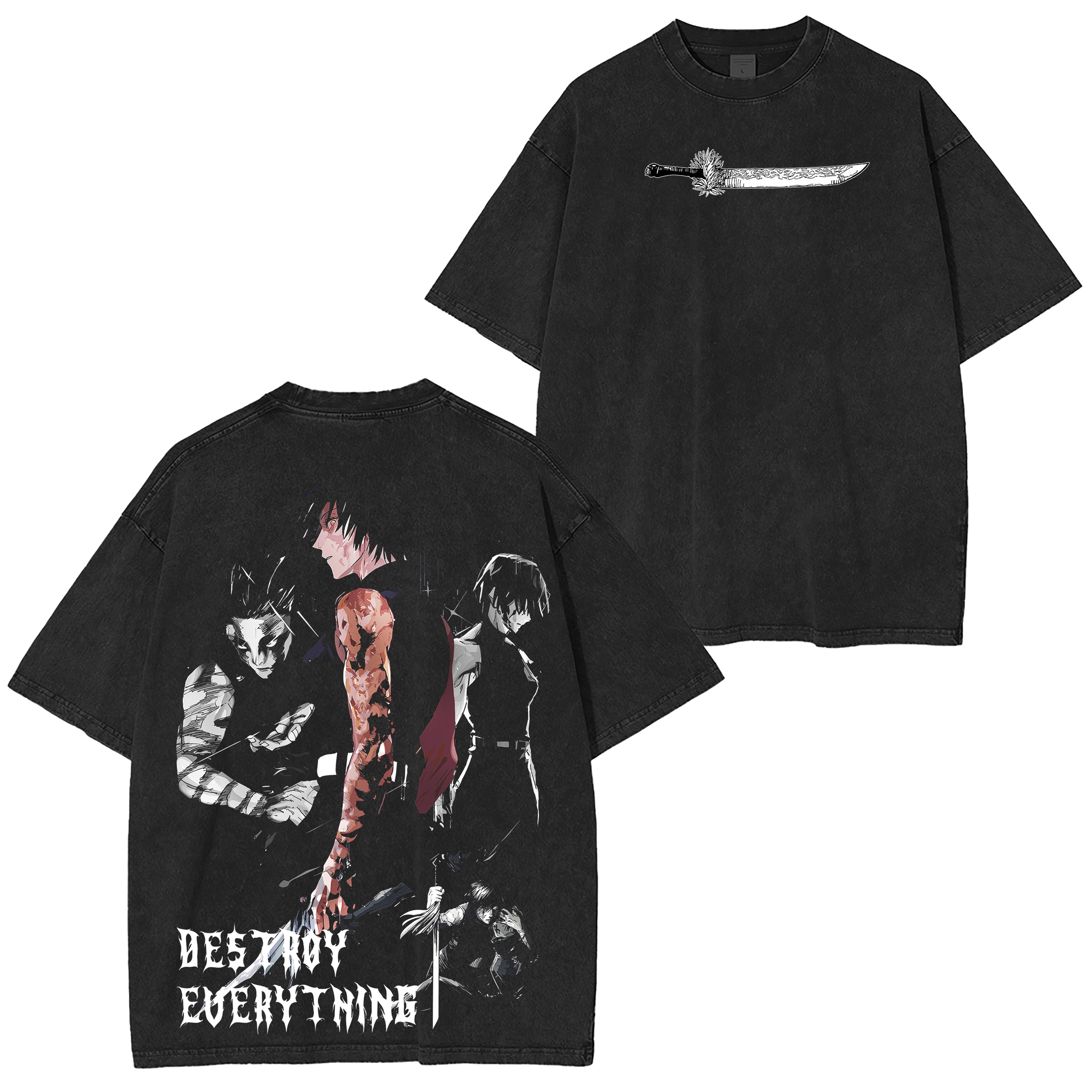 "Maki Zenzin ""Destroy Everything"" Jujutsu Kaisen Anime Washed T-shirt/Crewneck/Hoodie"
