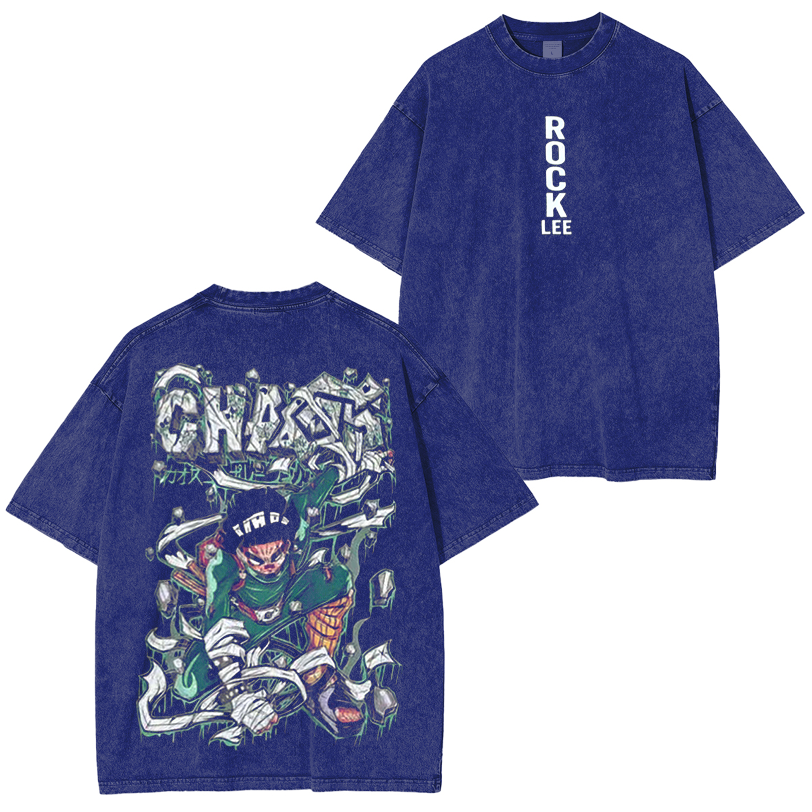 T-shirt/pull ras du cou/sweat à capuche Rock Lee Anime délavé