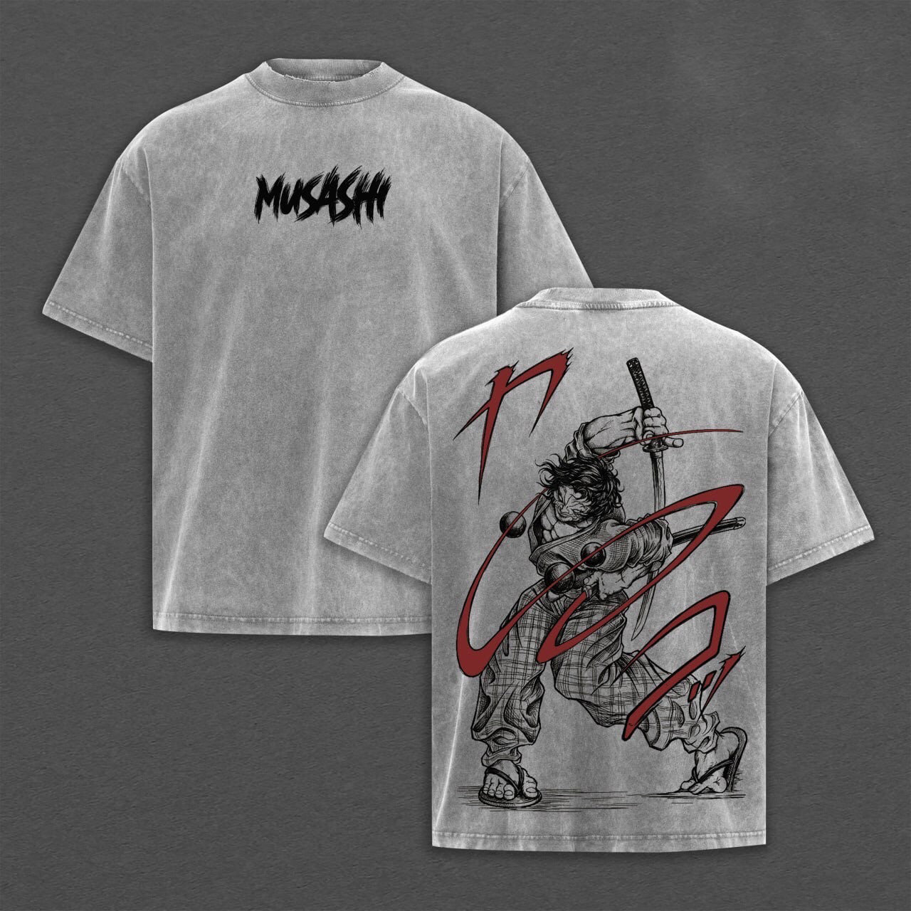 Baki Dou:The Invincible Samurai Anime washed T-shirt/Crewneck/Hoodie