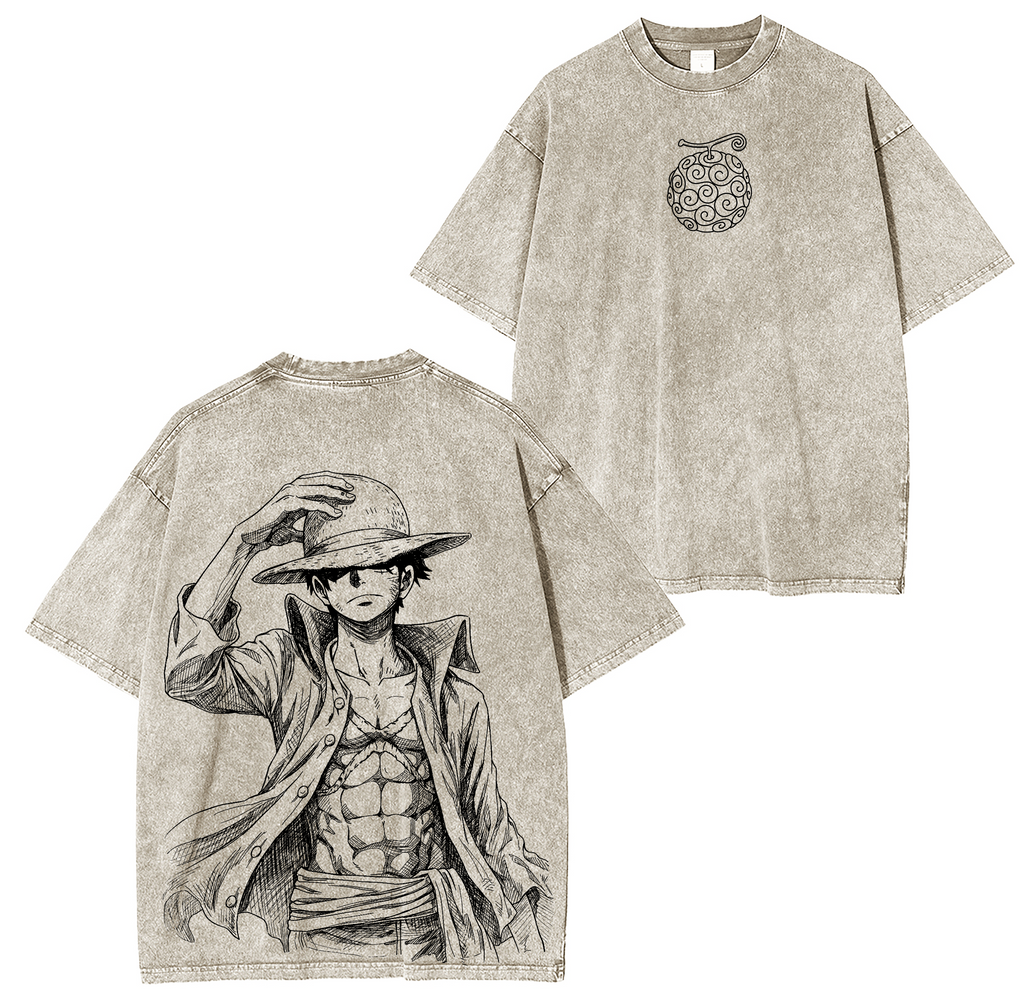 Luffy One Piece Anime Washed T-shirt/Crewneck/Hoodie