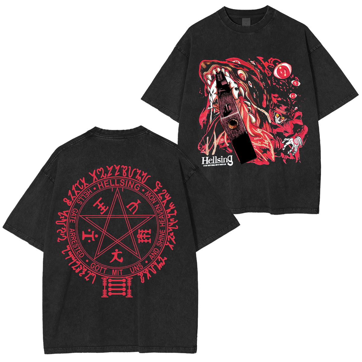 Camiseta unisex lavada Hellsing Anime
