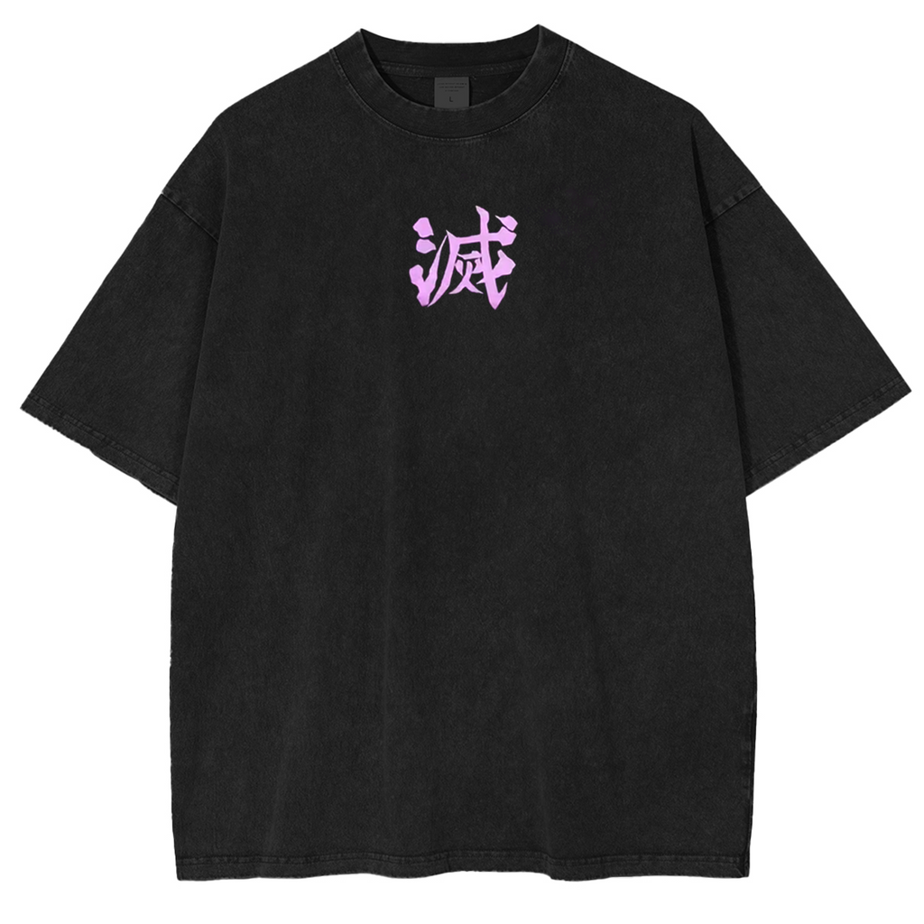 T-shirt unisexe lavé Anime Demon Slayer Kochou Shinobu