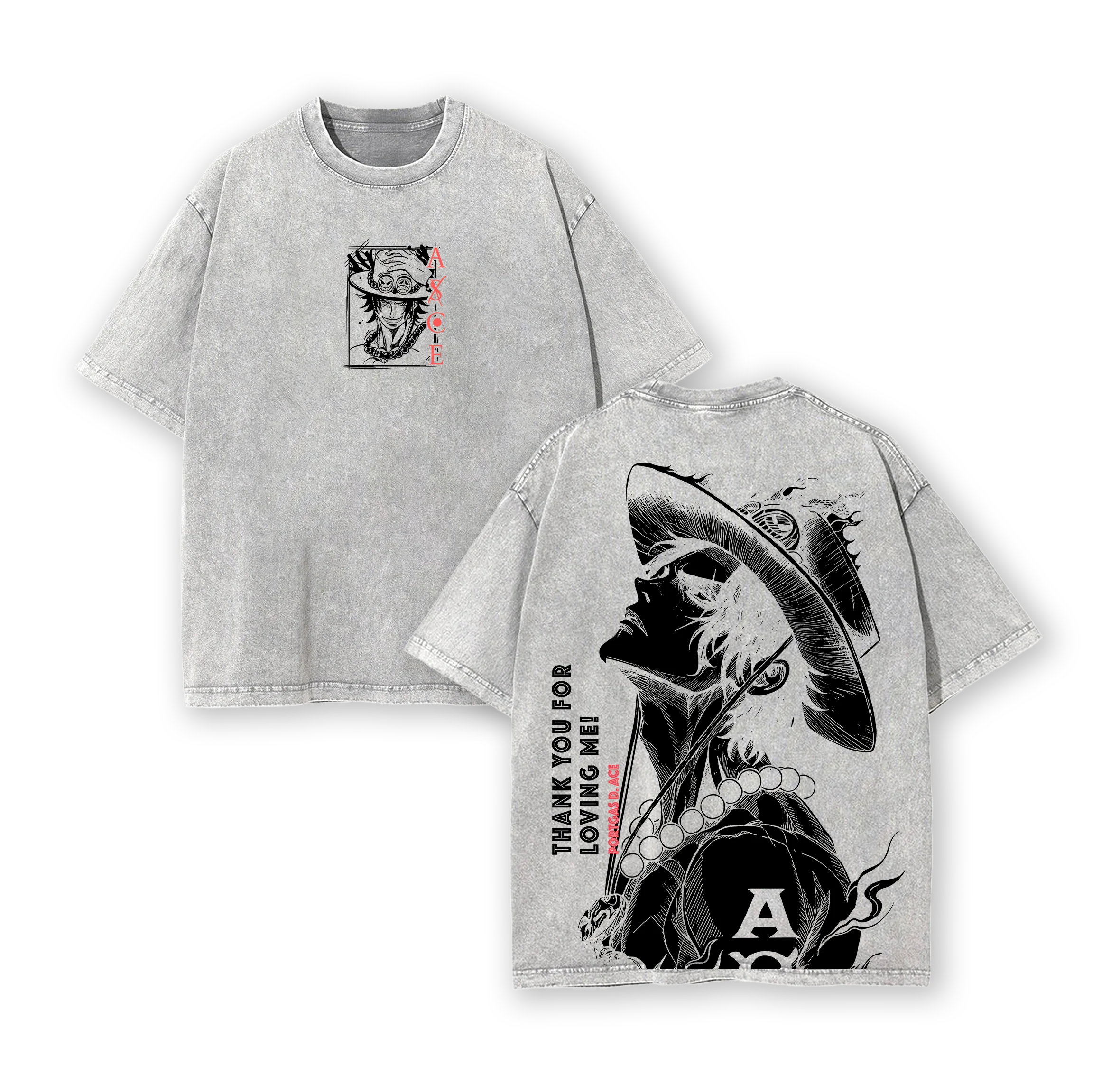 Portgas D. Ace ,One Piece Vintage Anime washed T-shirt/Crewneck/Hoodie