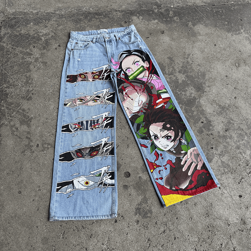 Upper Moons,Demon Slayer Anime Jeans