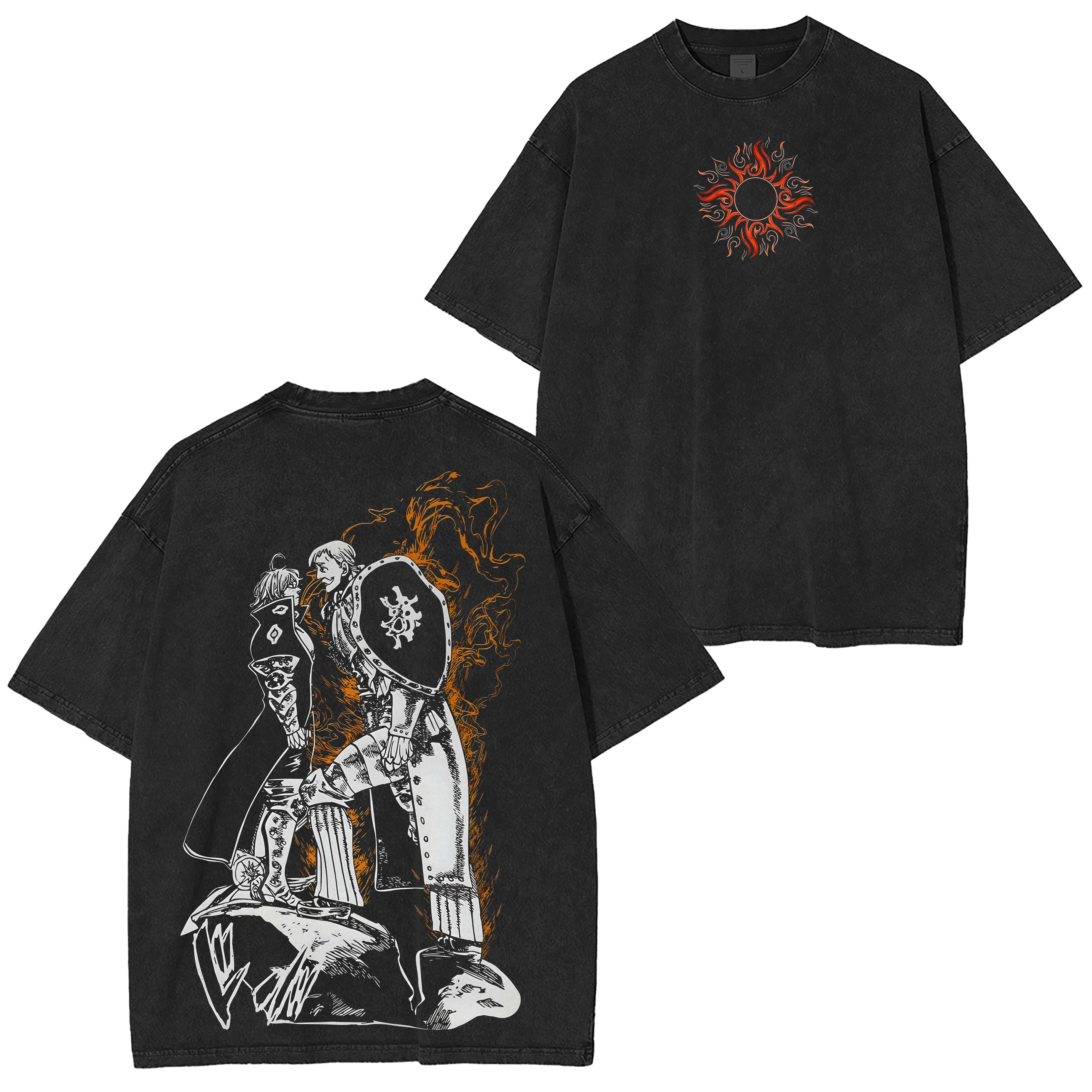 Escanor, T-shirt/Sweat-shirt/Sweat à capuche oversize animé The Seven Deadly Sins