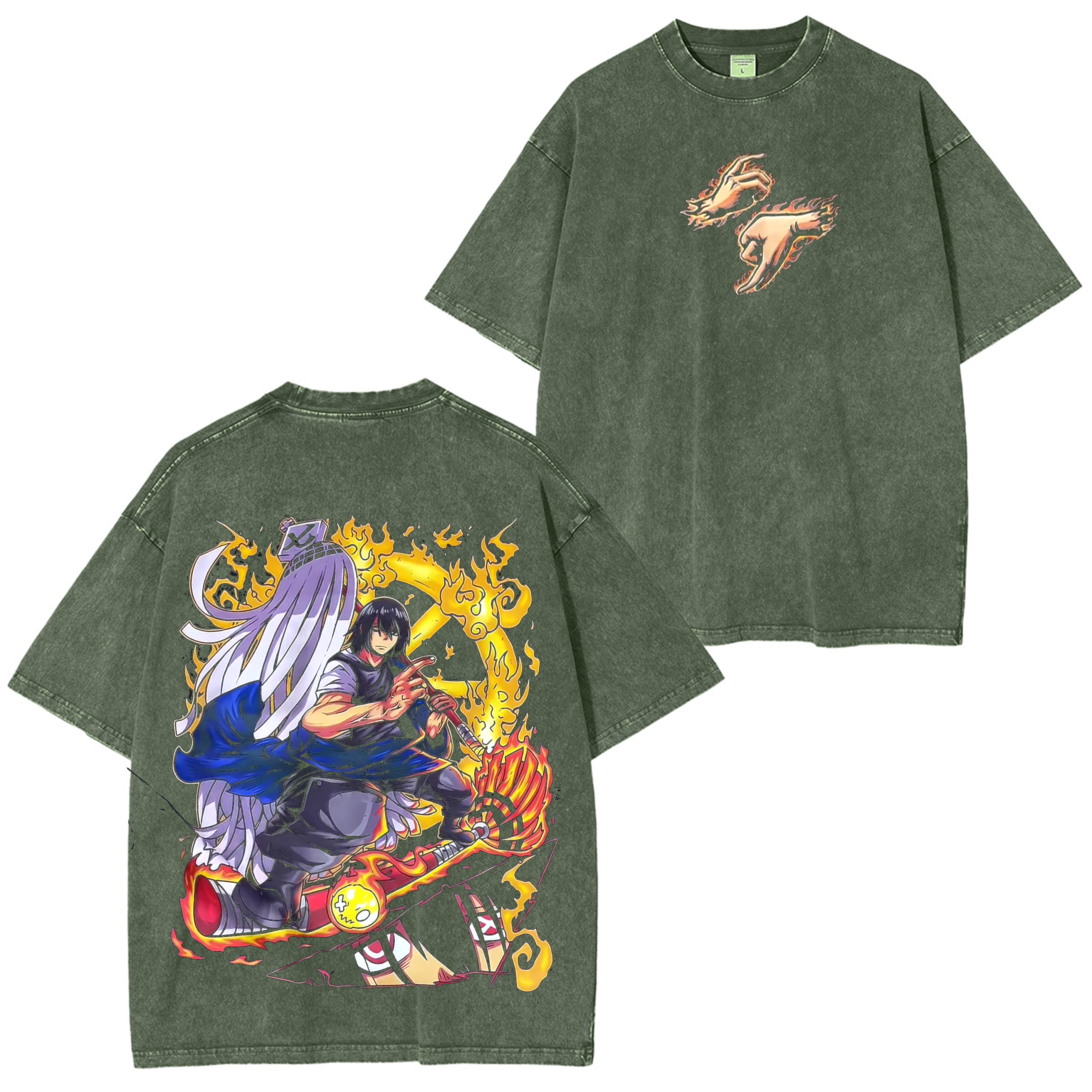Benimaru, Anime Fire Force T-shirt/Col Rond/Sweat à capuche délavé