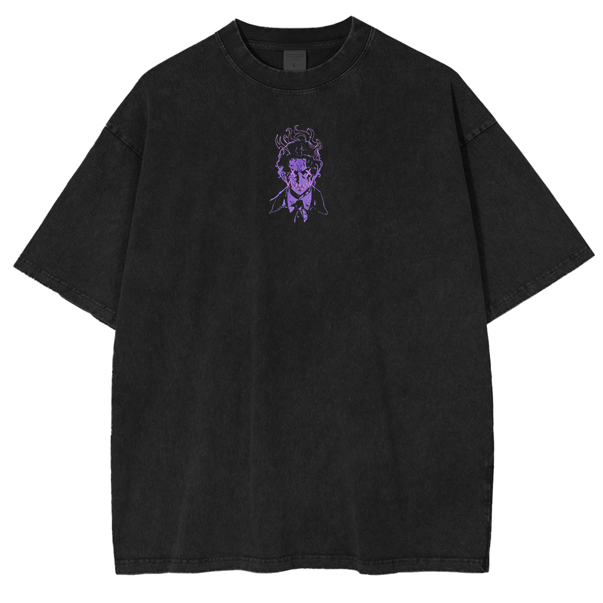 Camiseta Lavada Unisex de Anime Demon Slayer, Muzan Kibutsuji Morado