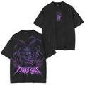 Camiseta Lavada Unisex de Anime Demon Slayer, Muzan Kibutsuji Morado