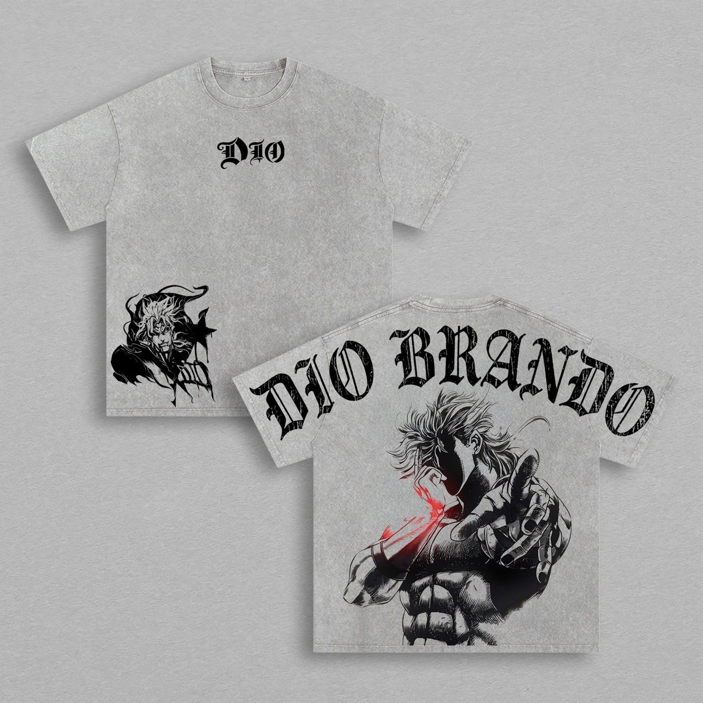 Dio Brando, T-shirt/Sweat-shirt/Sweat à capuche délavé Anime JoJo's Bizarre Adventure