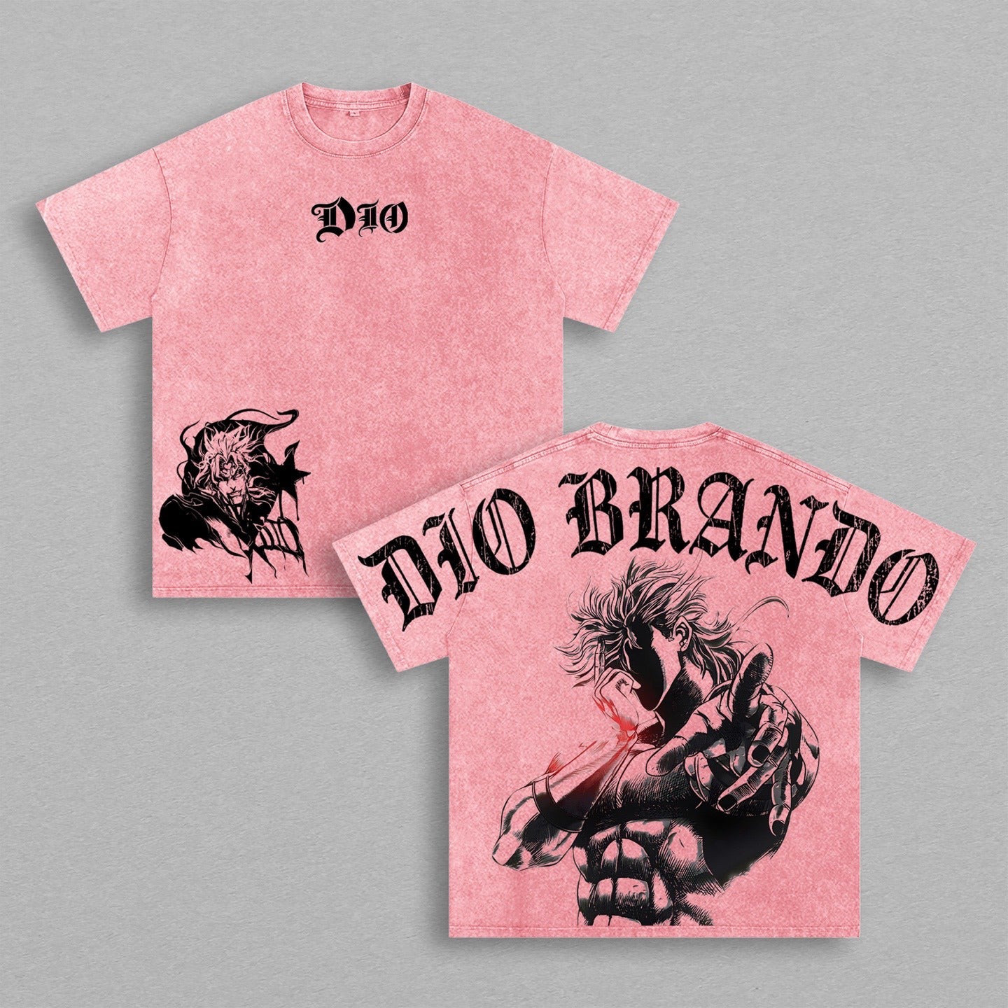 Dio Brando, T-shirt/Sweat-shirt/Sweat à capuche délavé Anime JoJo's Bizarre Adventure