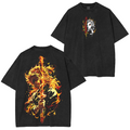 Rengoku Kyojuro, Camiseta/Sudadera con cuello redondo/Sudadera con capucha de anime Demon Slayer desgastada