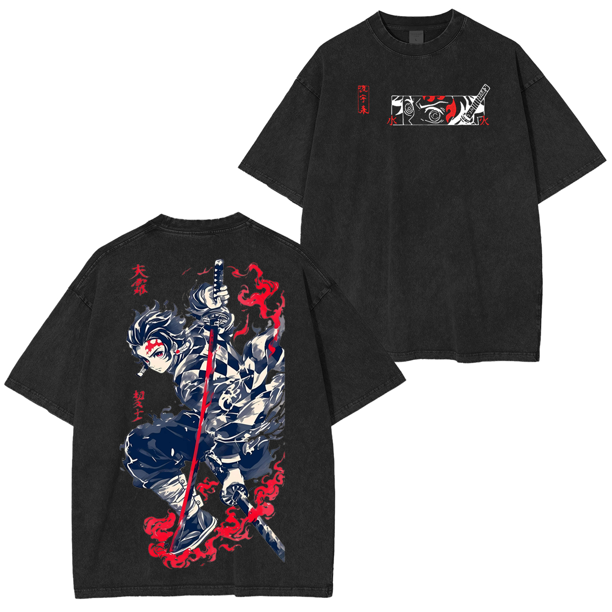 Kamado Tanjiro ,Demon Slayer Anime Unisex Washed T-Shirt