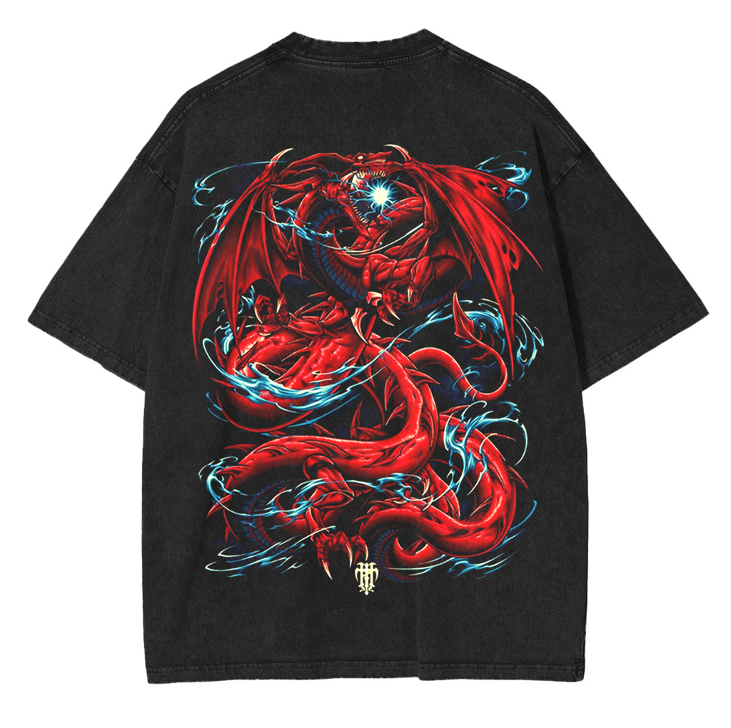 T-shirt Unisexe Délavé Slifer, le Dragon Céleste (Anime)