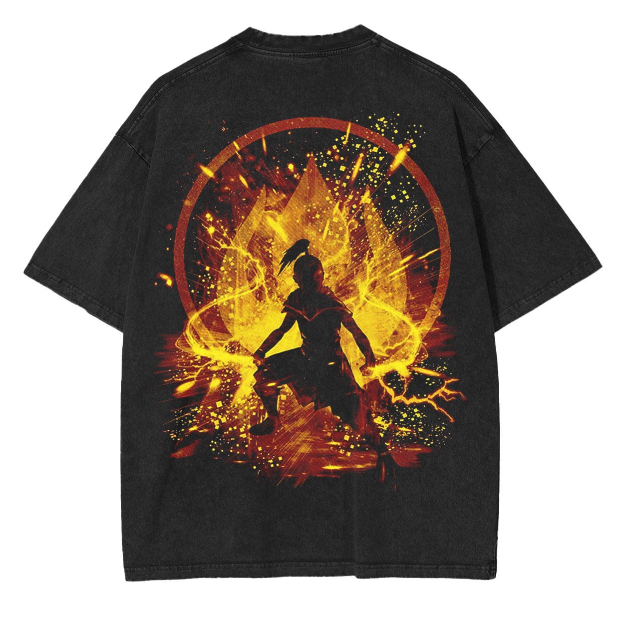 T-shirt unisexe délavé Anime Avatar le dernier maître de l'air