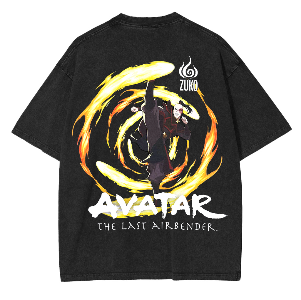 T-shirt unisexe délavé Anime Avatar le dernier maître de l'air
