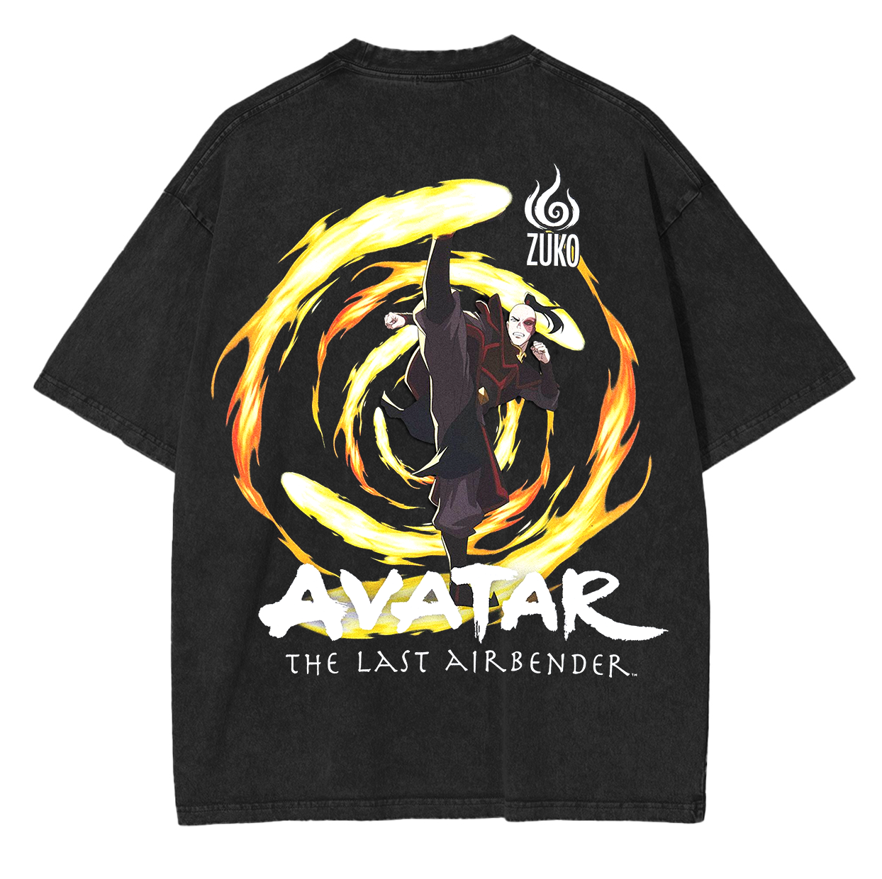 T-shirt unisexe délavé Anime Avatar le dernier maître de l'air