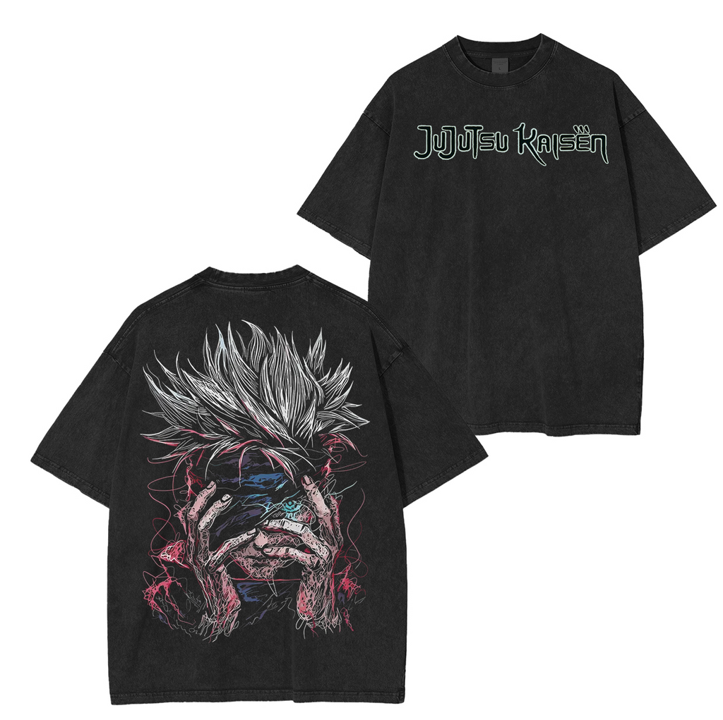 Camiseta unisex lavada de anime Jujutsu Kaisen de GOJO