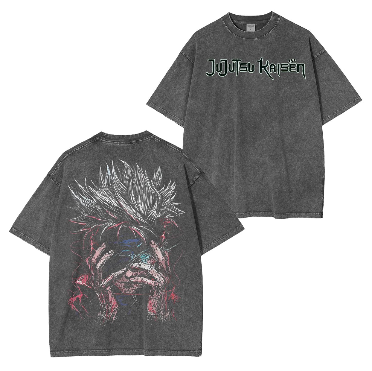 T-shirt Unisexe Lavé Anime Jujutsu Kaisen GOJO
