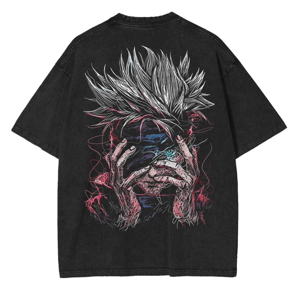Camiseta unisex lavada de anime Jujutsu Kaisen de GOJO